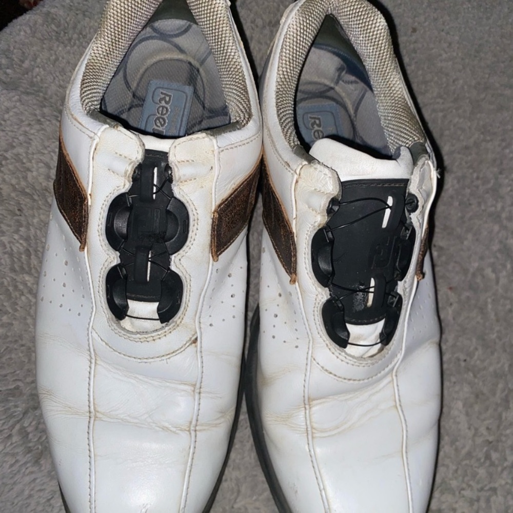 Footjoy reebok  Men's White and Brown Athletic Shoes size 10.5
